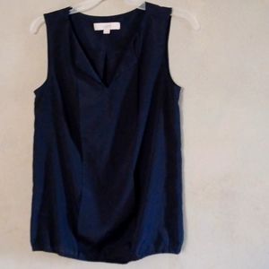 NWOT LOFT career sleevless blouse. Navy Blue. Size XS